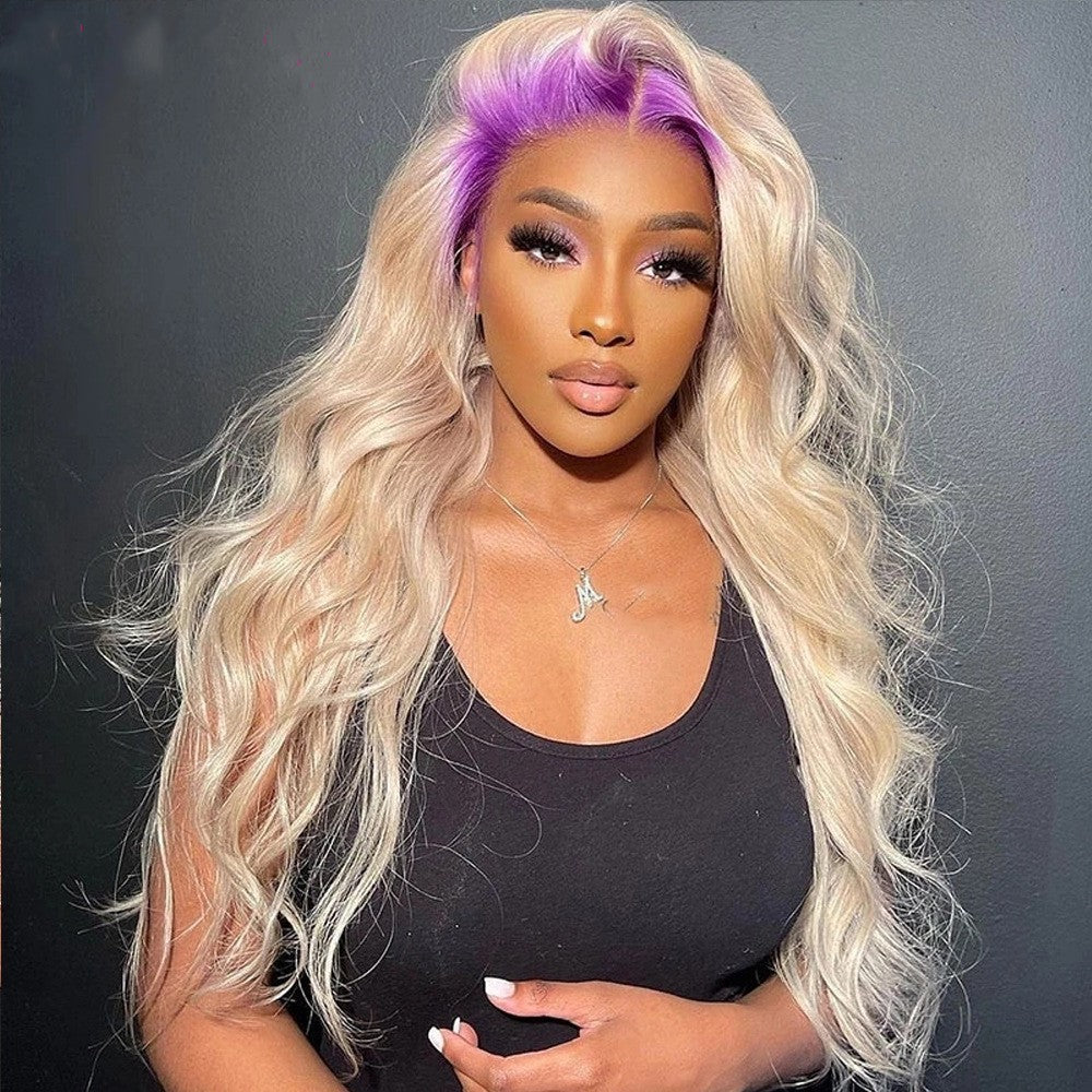 Purple human wig
