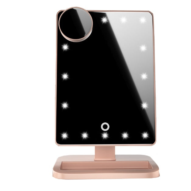 Touch Screen Makeup Mirror With 20 LED Light Bluetooth Music
