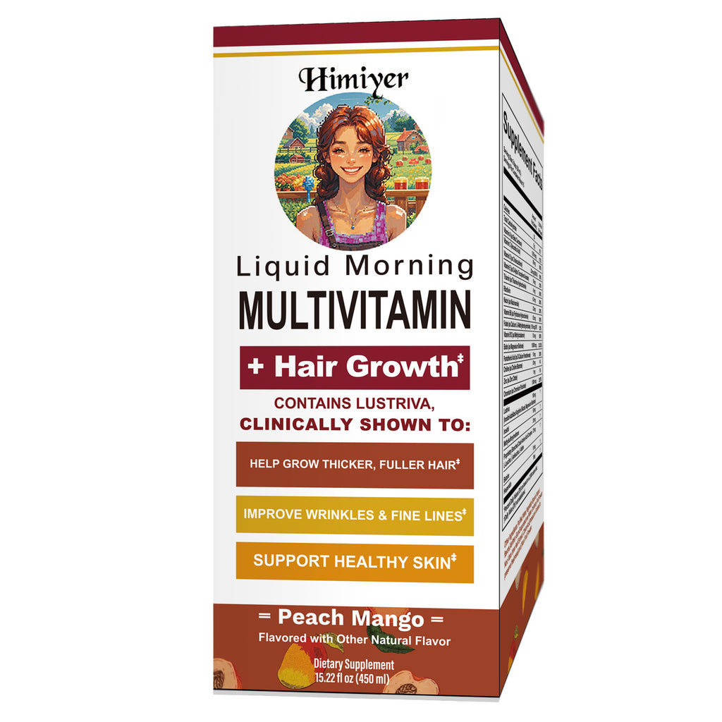 Hair Growth Fluid with Himiyer Complex Vitamins – Peach Mango Scented Scalp Treatment for Thicker, Stronger Hair