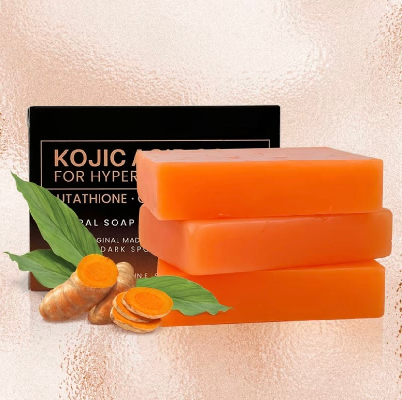 Turmeric & Vitamin C Kojic Acid Soap – Organic Kojie San 135g Bar for Dark Spots & Radiant Skin