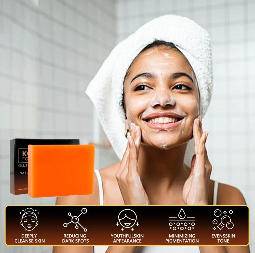 Turmeric & Vitamin C Kojic Acid Soap – Organic Kojie San 135g Bar for Dark Spots & Radiant Skin