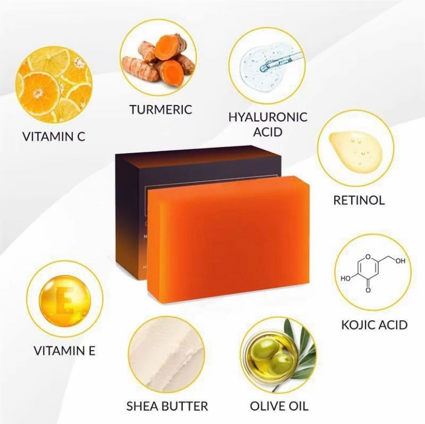 Turmeric & Vitamin C Kojic Acid Soap – Organic Kojie San 135g Bar for Dark Spots & Radiant Skin