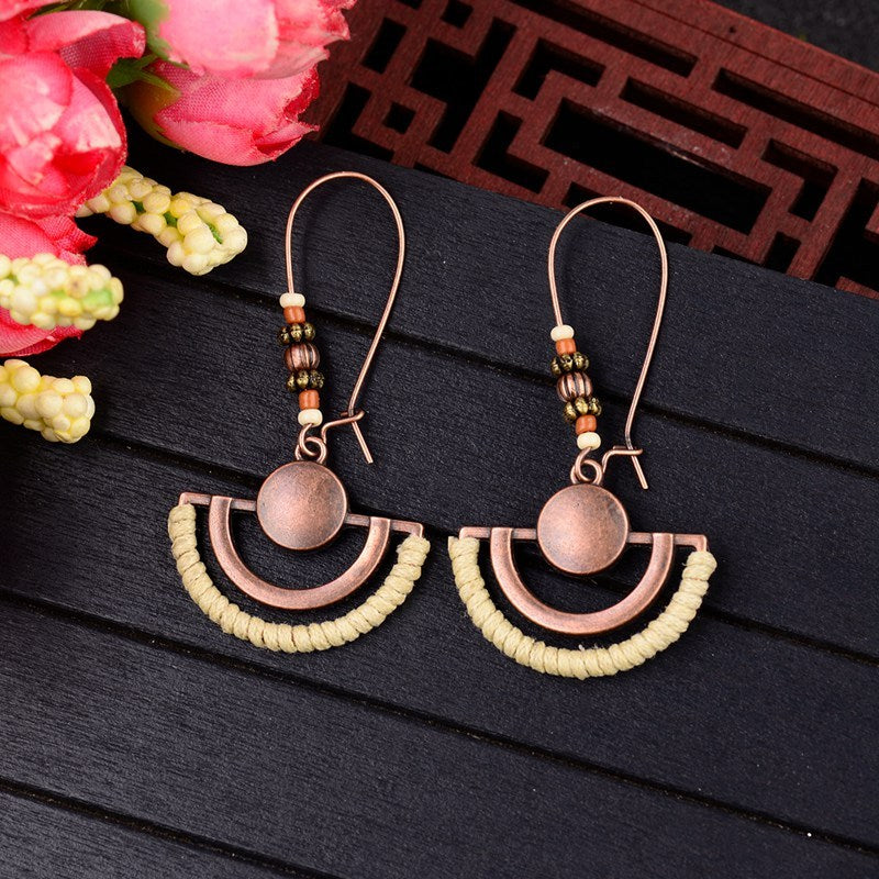 Boho Vintage Handmade Jewelry – Unique Gold Inlay Metal Design, Stylish & Hypoallergenic Accessory for Women