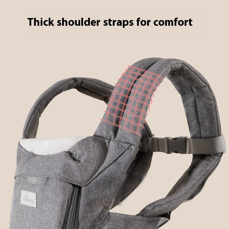 Baby Sling Carrier, Baby Carrier Newborn to Toddler, Toddler Carrier with Safety Buckle, One Size Fits All, Grey