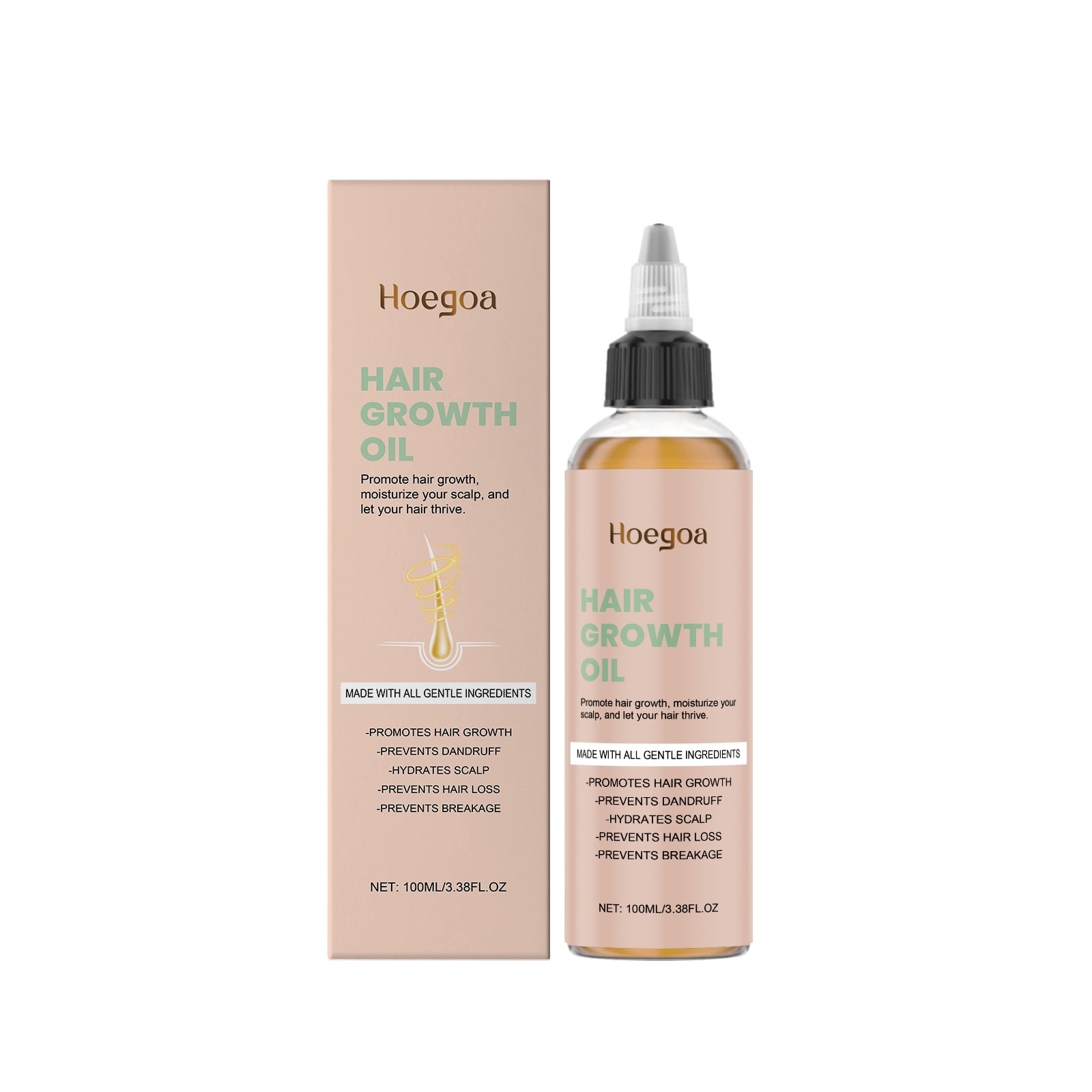 Hair Growth Oil with Camellia Seed Oil, Vitamin E & Hyaluronic Acid
