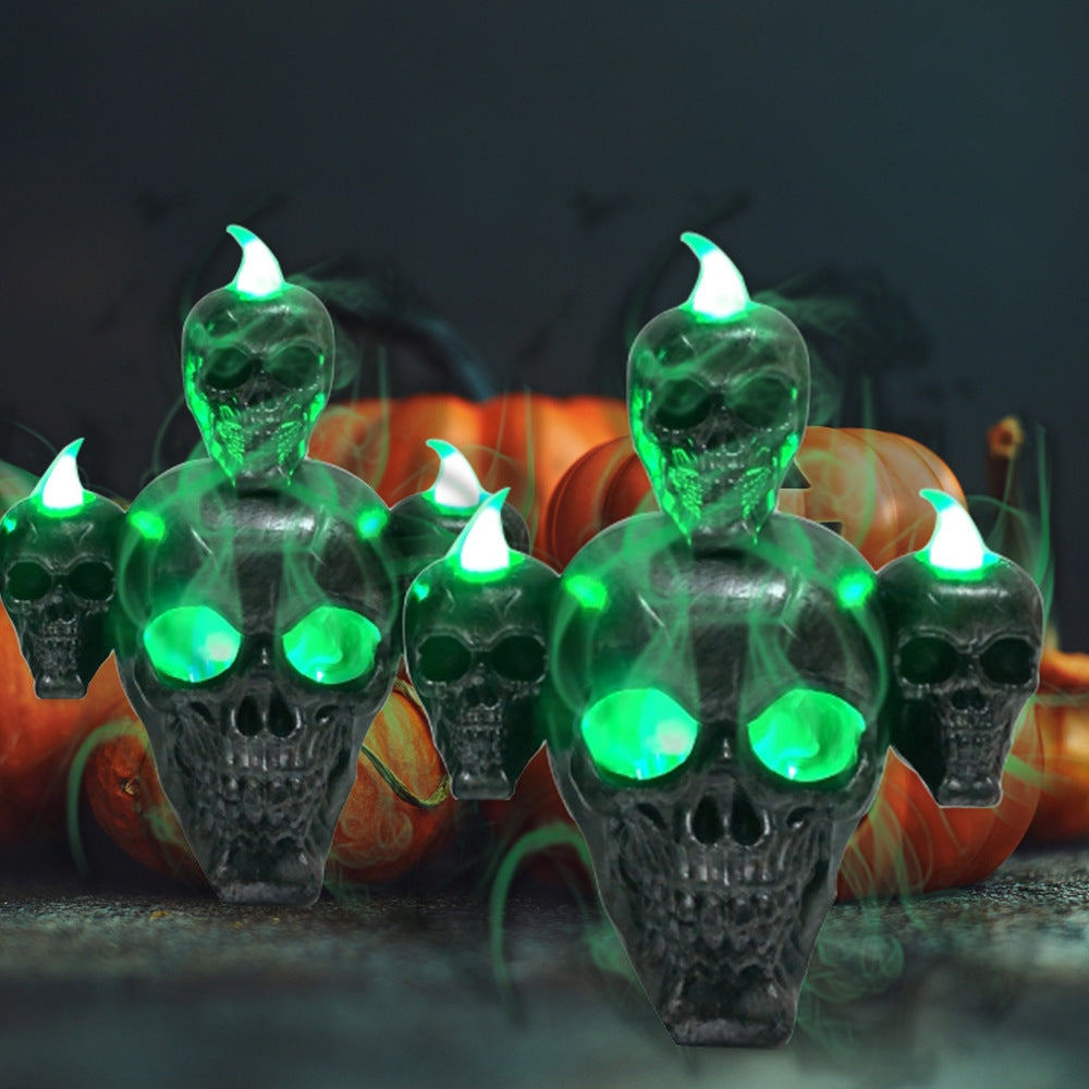 Halloween Decoration Skull Candle Light With Smoke Decoration Skull Candle Light