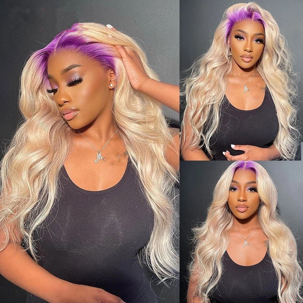 Purple human wig