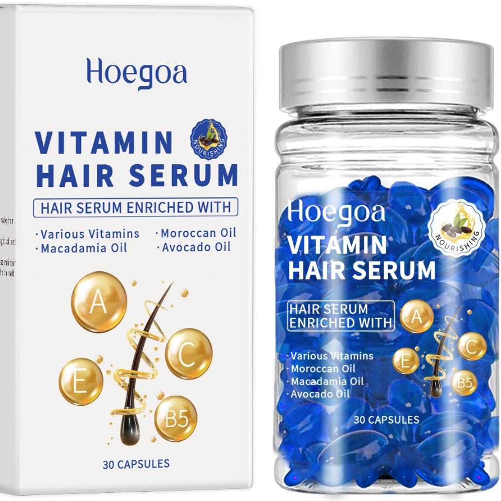 Nourishing Vitamin Hair Serum with Jojoba, Moroccan Nut & Avocado Oils | Vitamins E, C & Retinol for Healthy Hair