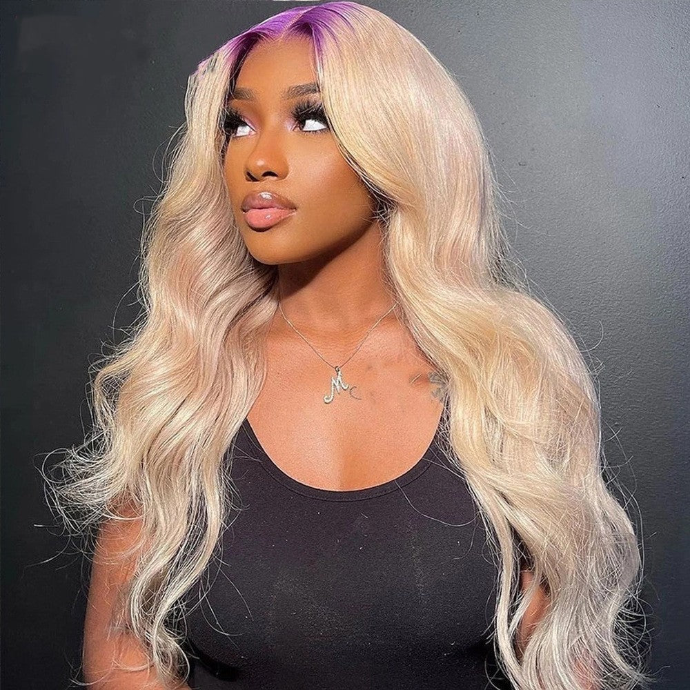 Purple human wig
