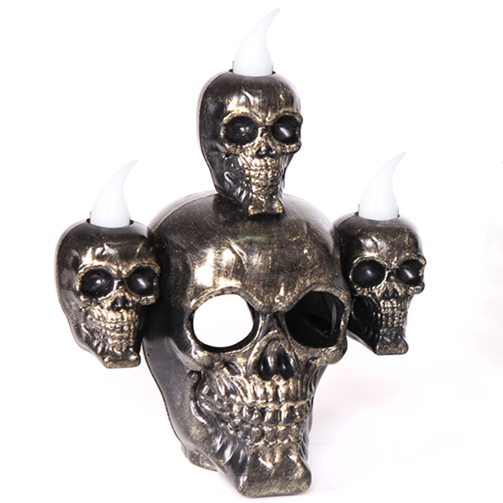 Halloween Decoration Skull Candle Light With Smoke Decoration Skull Candle Light