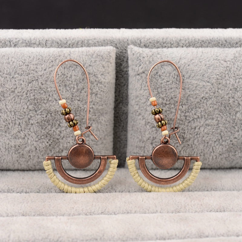 Boho Vintage Handmade Jewelry – Unique Gold Inlay Metal Design, Stylish & Hypoallergenic Accessory for Women