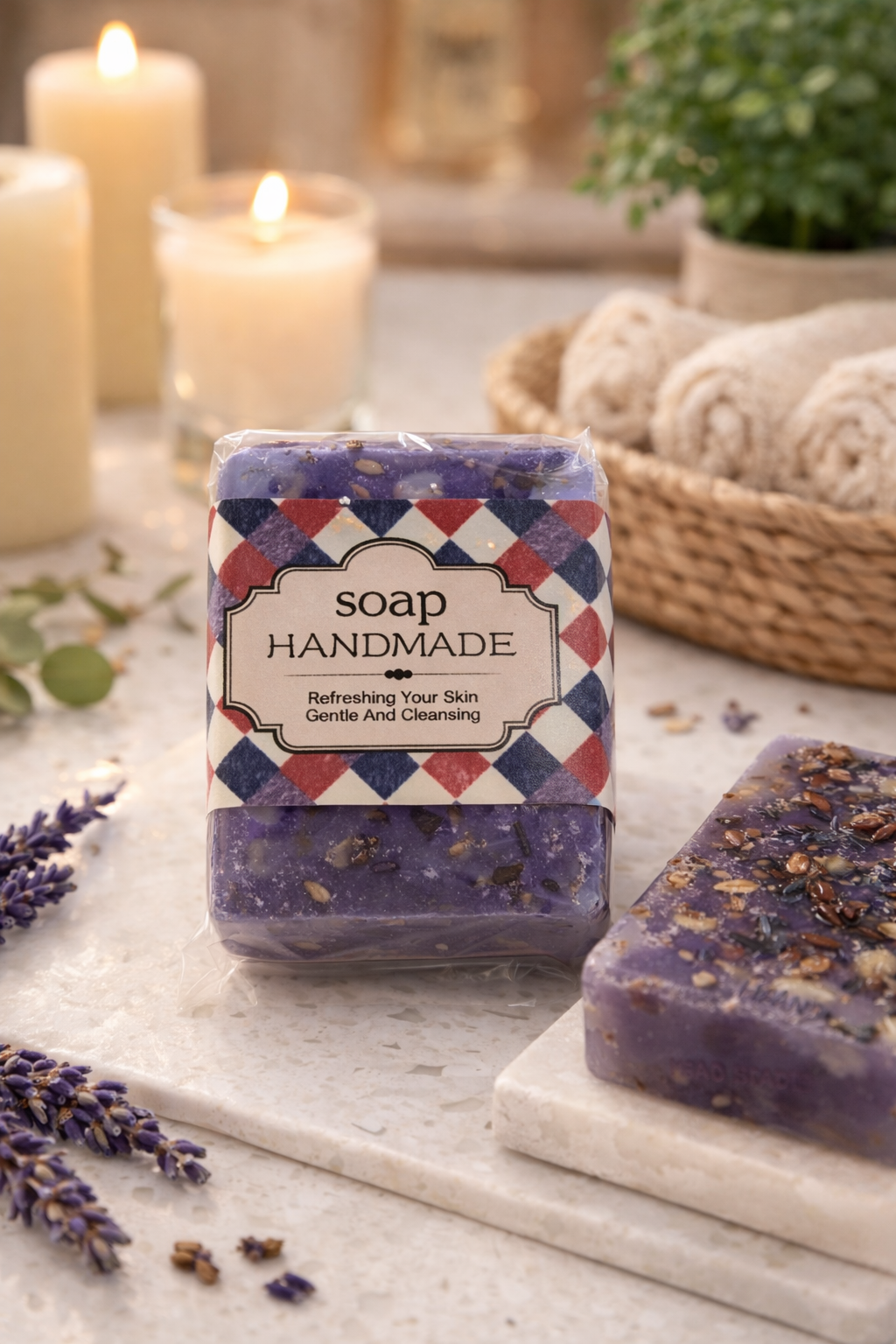 Handmade Lavender Soap with African Shea Butter and Oat