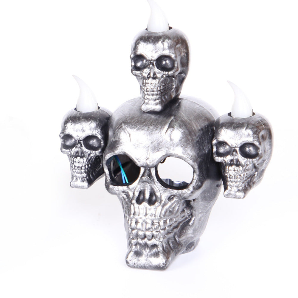 Halloween Decoration Skull Candle Light With Smoke Decoration Skull Candle Light