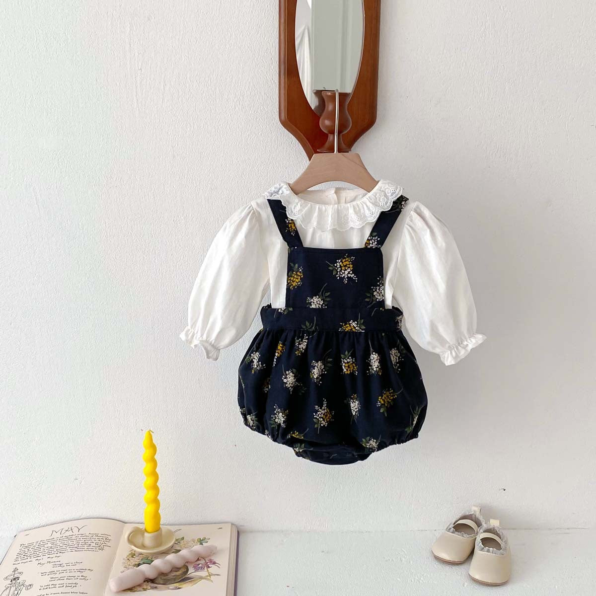 Baby Spring Clothes Small Floral Suspender Jumpsuit For Women