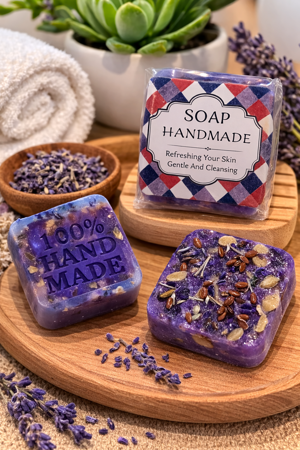 Aisiki Handmade Lavender Mini Soap with Argan Oil – Gentle Hydrating & Exfoliating Bar (External Use Only)