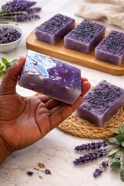 Aisiki Large Size Luxury Lavender Handmade Soap | Organic Shea Butter & Oat Glycerin Bar for Deep Moisturizing & Natural Skin Wellness