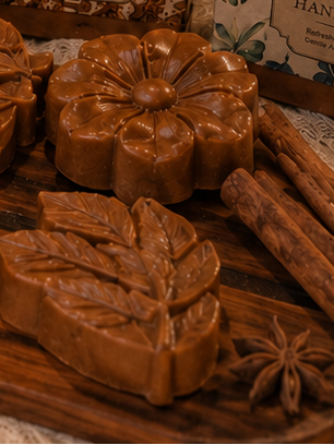 Cinnamon Shea Butter Flower Soap – with Oat, Natural Seeds (External Use Only)