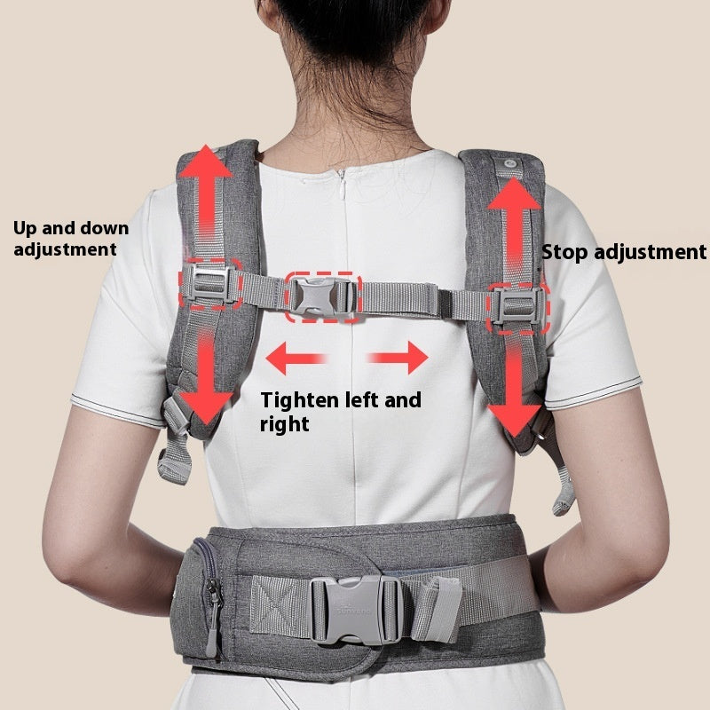 Baby Sling Carrier, Baby Carrier Newborn to Toddler, Toddler Carrier with Safety Buckle, One Size Fits All, Grey