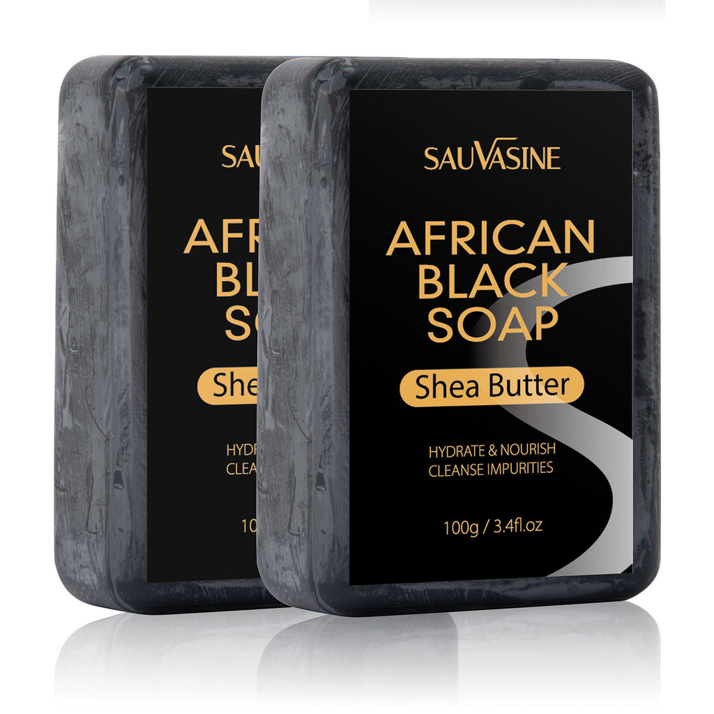 Organic African Black Soap 100g – Deep Cleansing & Moisturizing Body Bar with Shea Butter for All Skin Types