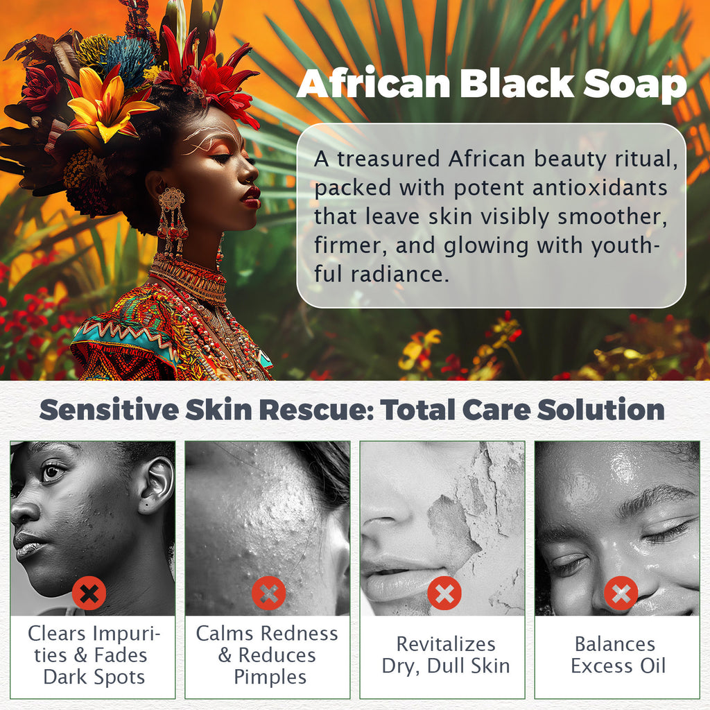 100g African Black Soap – Handmade Natural Skincare Bar for Acne & Oil Control