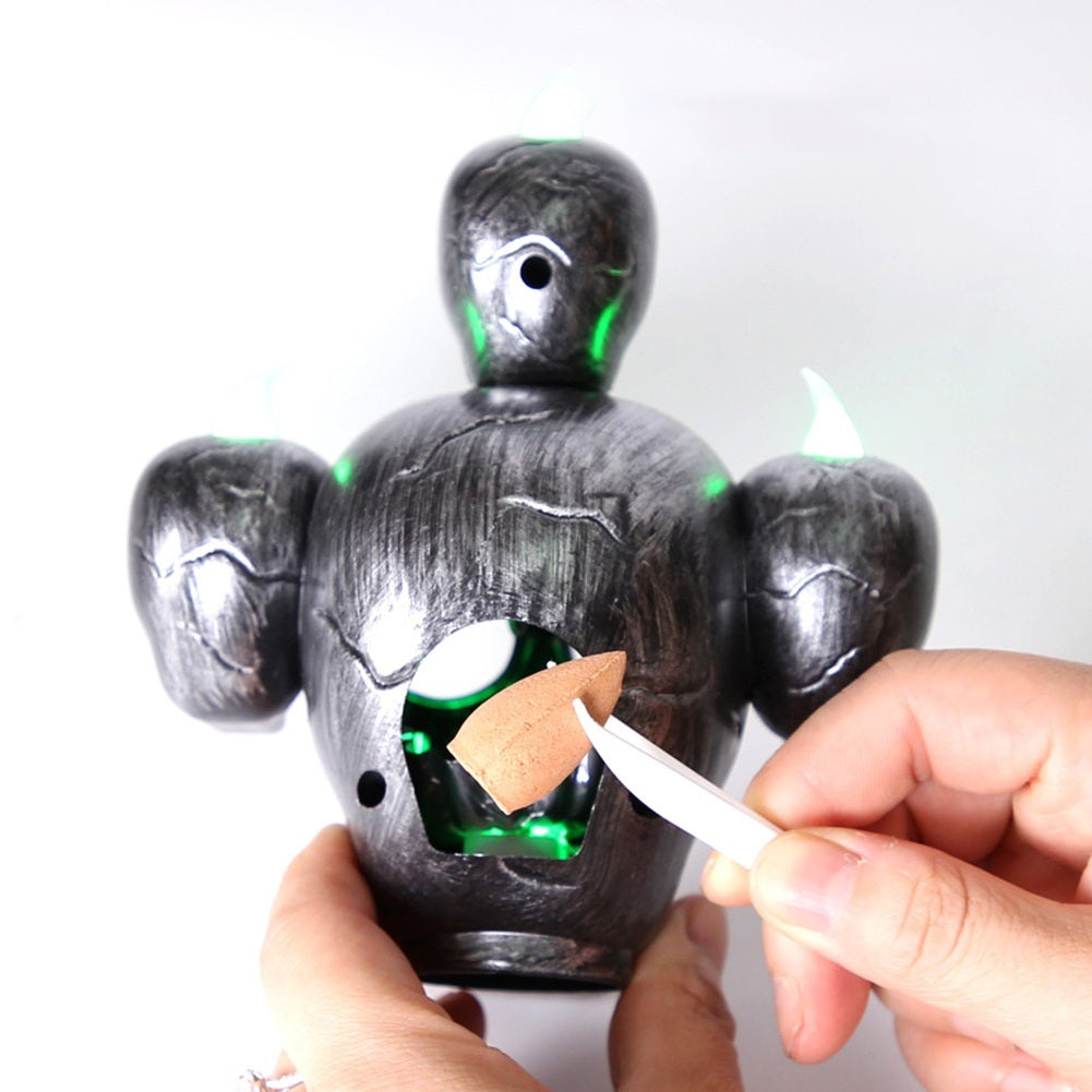 Halloween Decoration Skull Candle Light With Smoke Decoration Skull Candle Light