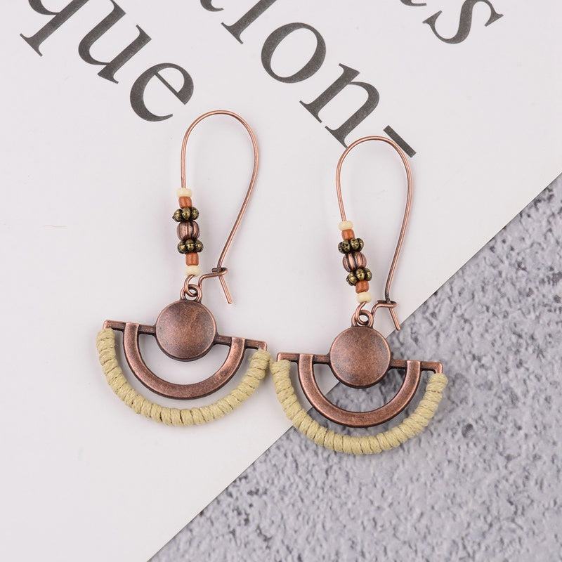 Boho Vintage Handmade Jewelry – Unique Gold Inlay Metal Design, Stylish & Hypoallergenic Accessory for Women