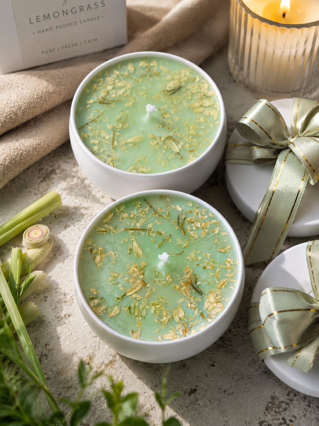 Small Lemongrass Candle – Spiritual Cleansing, Clarity & Self-Care