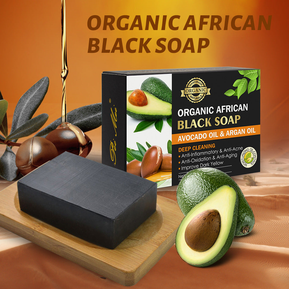 Shea Butter Black Soap with Avocado & Argan Oil – Moisturizing Facial & Body Soap for Oily Skin | 100