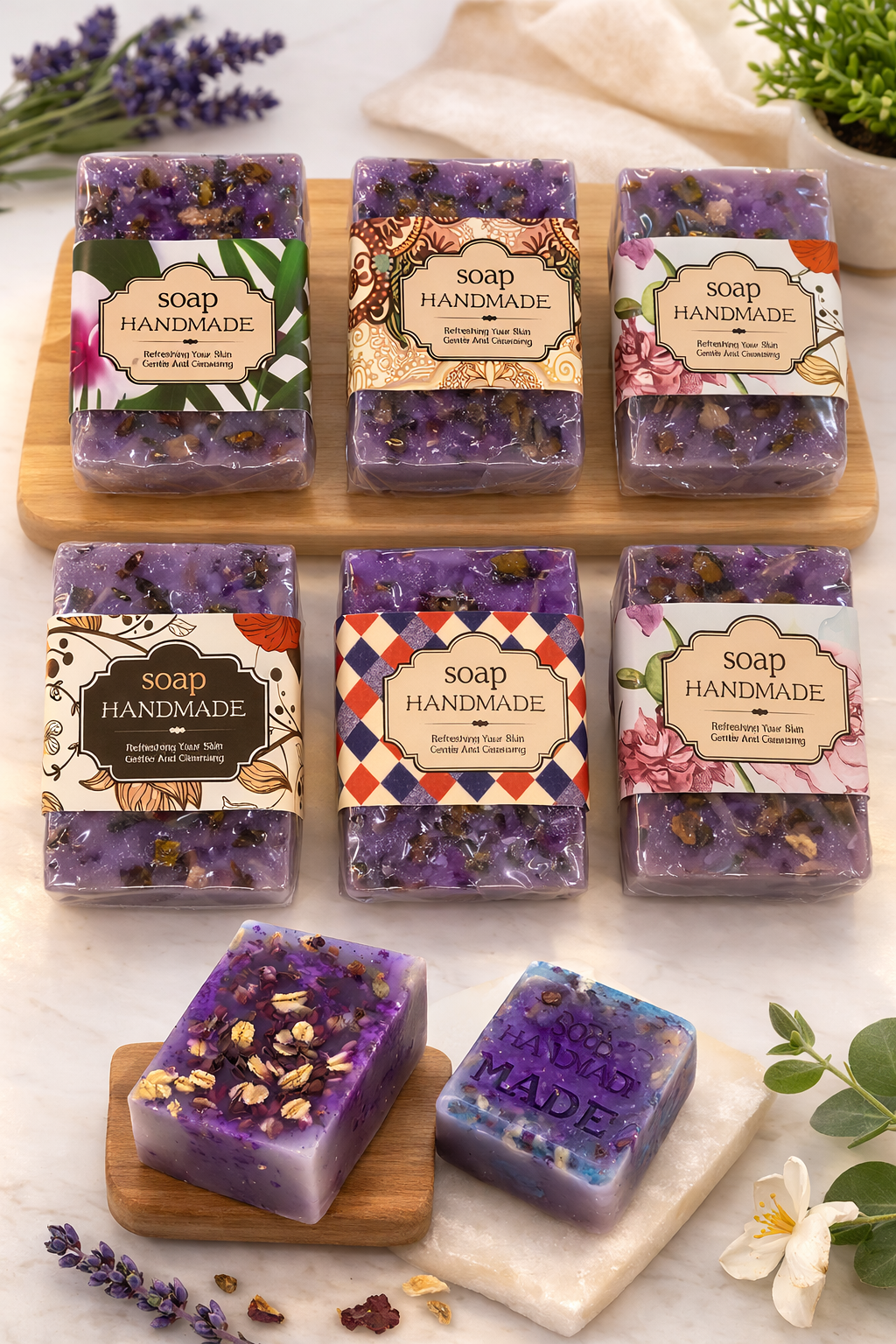 Handmade Lavender Soap with African Shea Butter and Oat