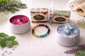 Aisiki Luxury Wellness Gift Set – 2 Handmade Candles, 2 Natural Soaps & Chakra Bracelet for Ultimate Self-Care