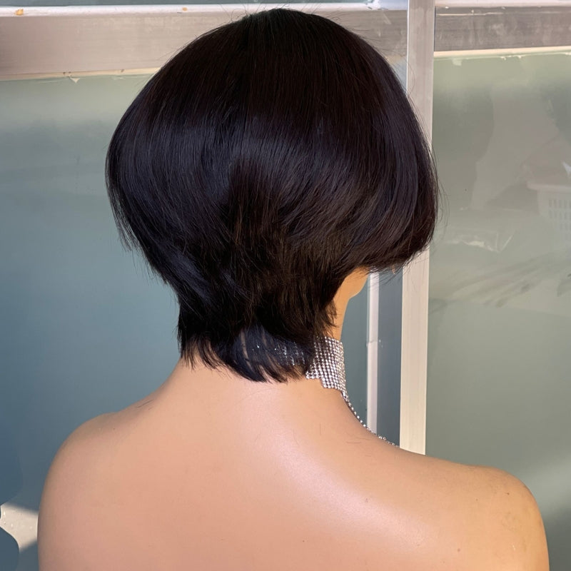 short black Human Hair Wig