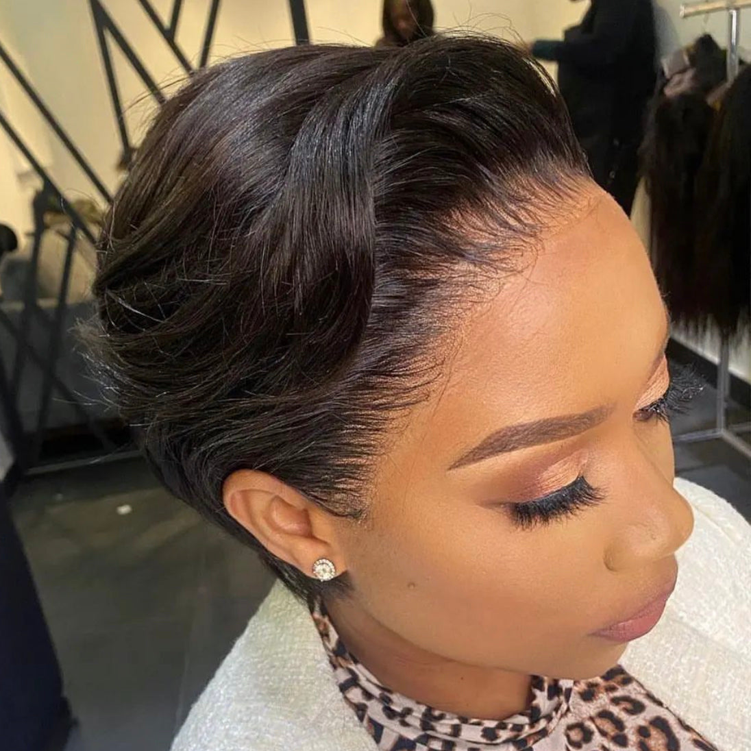 short black Human Hair Wig