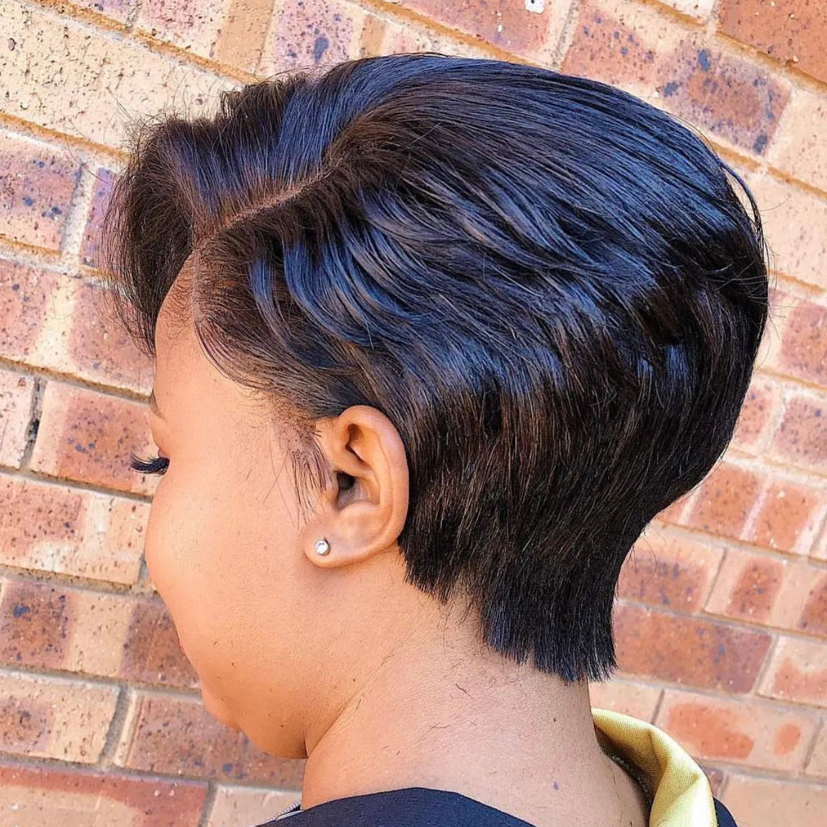 short black Human Hair Wig