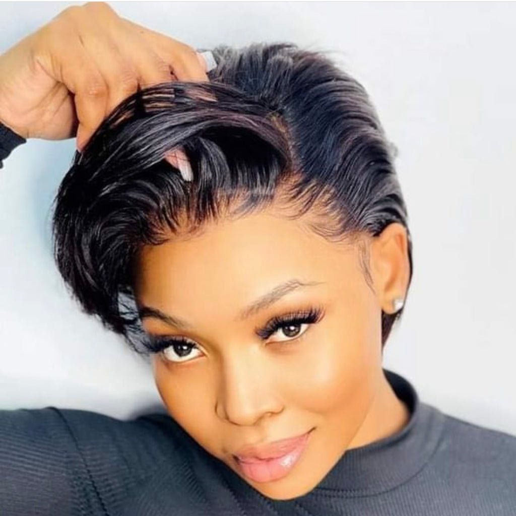 short black Human Hair Wig