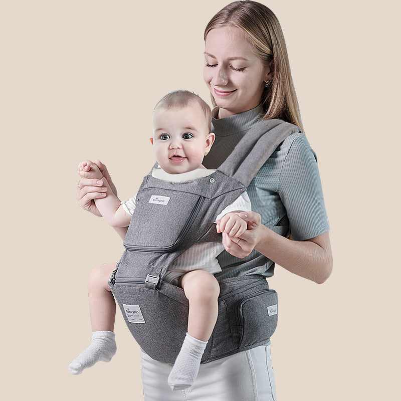 Baby Sling Carrier, Baby Carrier Newborn to Toddler, Toddler Carrier with Safety Buckle, One Size Fits All, Grey