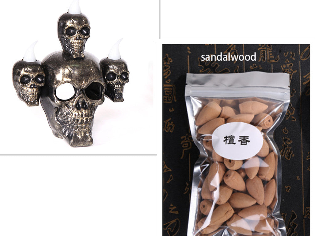 Halloween Decoration Skull Candle Light With Smoke Decoration Skull Candle Light