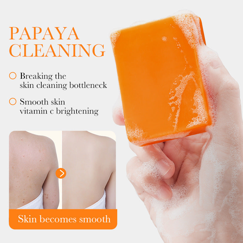 Papaya Vitamin C Handmade Soap – Moisturizing & Brightening Face & Body Bar for All Skin Types (100g)
