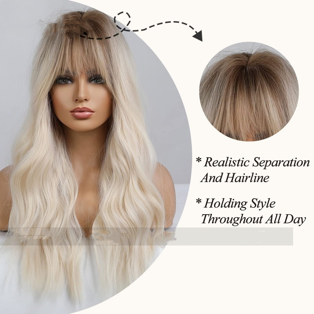Blonde Brown Long Curly Wig