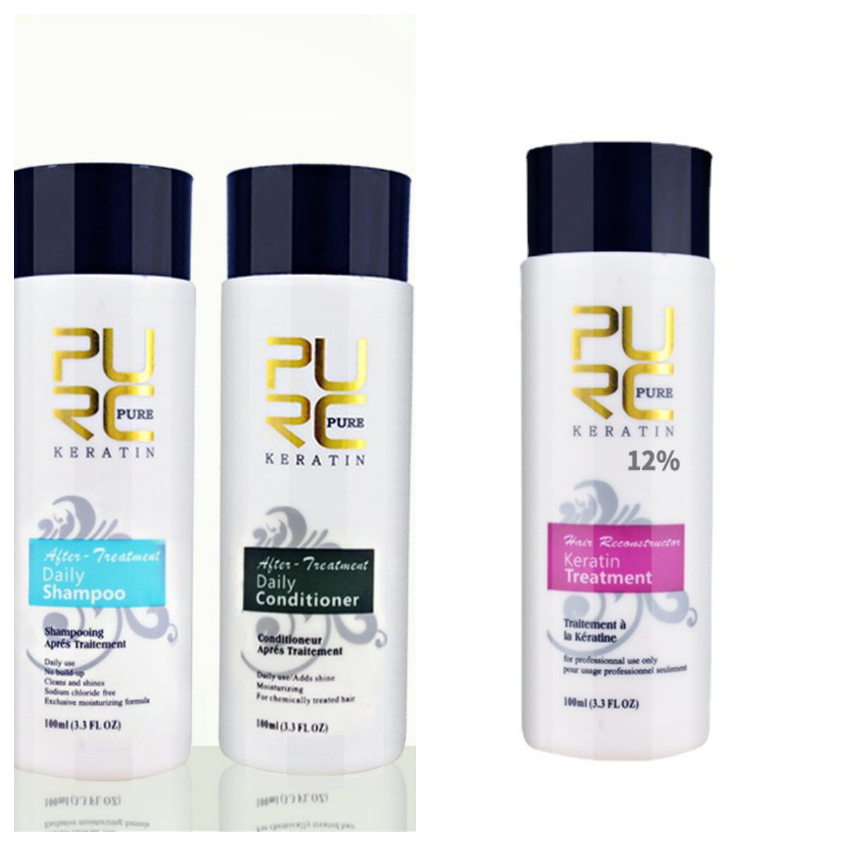 Keratin Hair Treatment & Purifying Shampoo – Straightens, Repairs & Smooths Damaged Hair