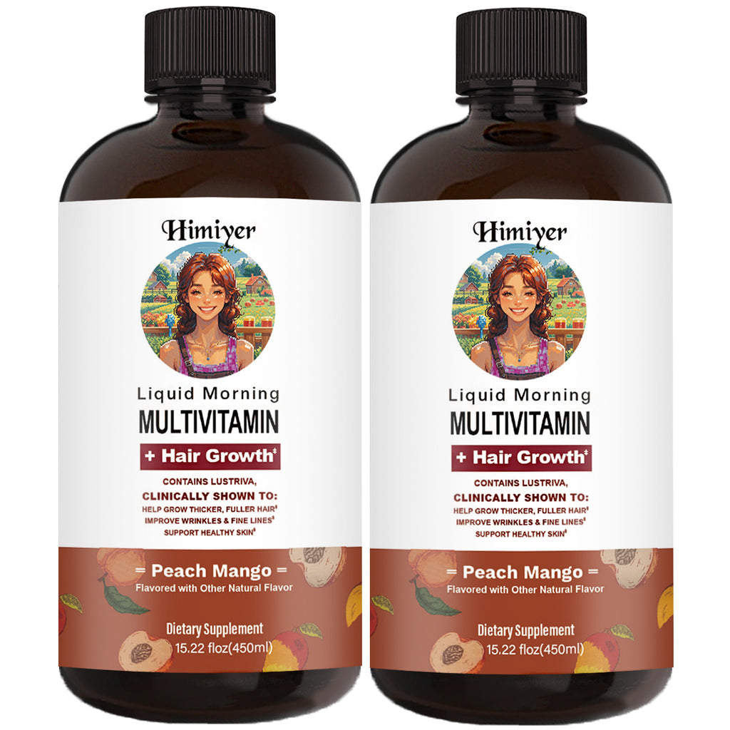 Hair Growth Fluid with Himiyer Complex Vitamins – Peach Mango Scented Scalp Treatment for Thicker, Stronger Hair