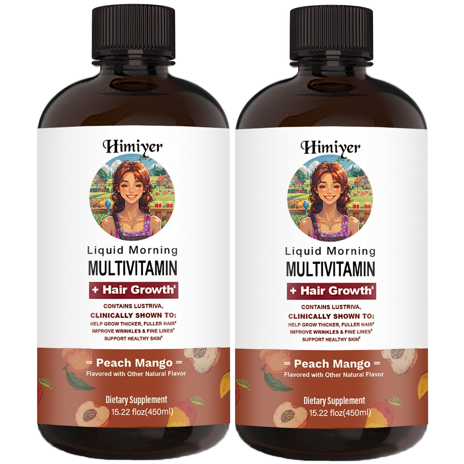 Hair Growth Fluid with Himiyer Complex Vitamins – Peach Mango Scented Scalp Treatment for Thicker, Stronger Hair