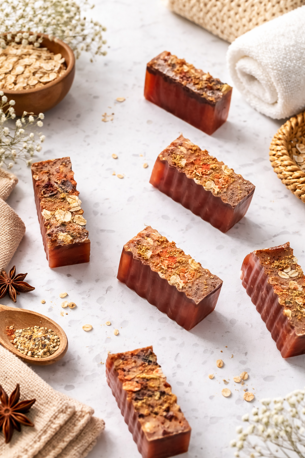 Aisiki Luxury Cinnamon Handmade Soap | Medium Organic Shea Butter, Oat & Glycerin Moisturizing Bar for Natural Skin Wellness