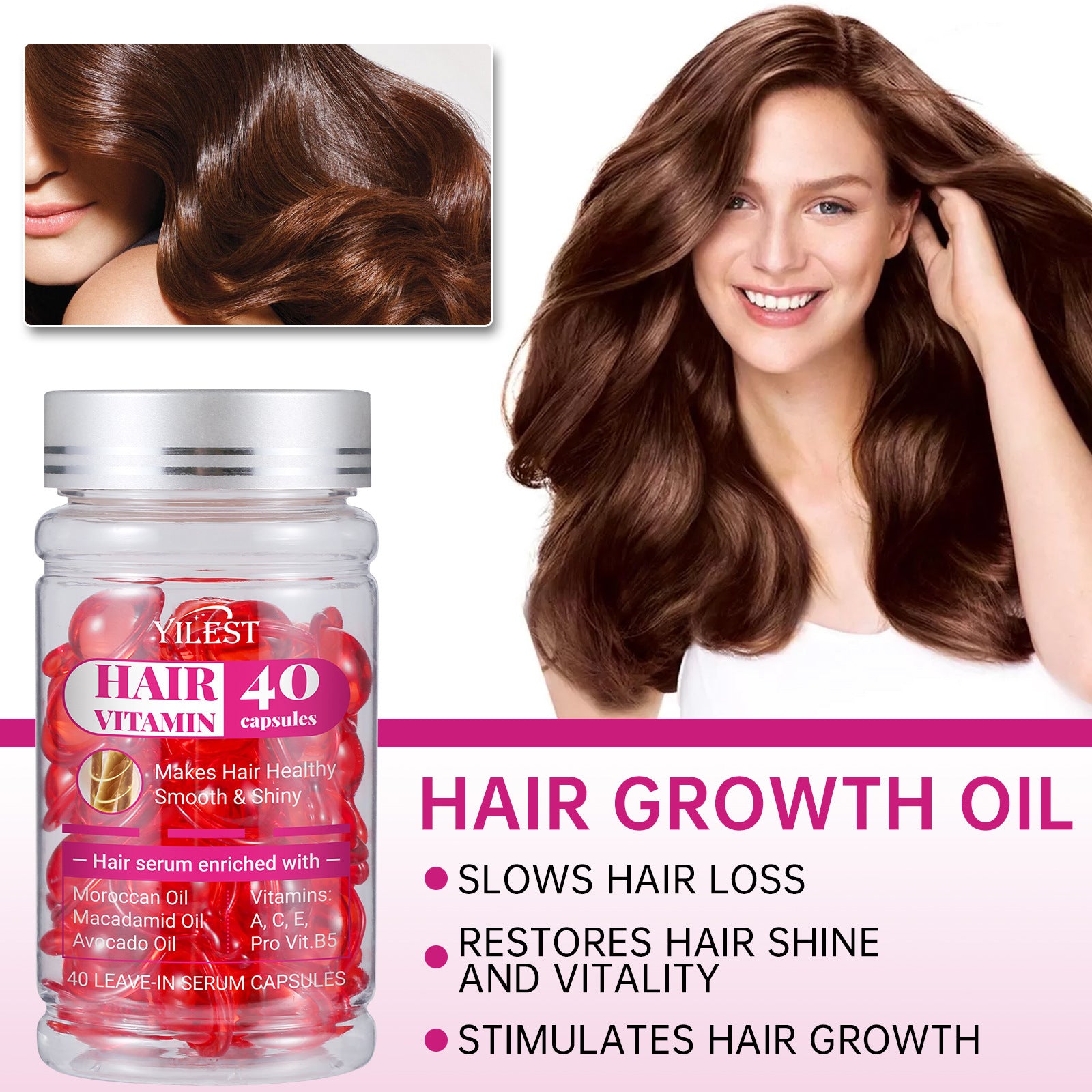 Frizz Control Hair Oil with Argan, Macadamia & Vitamin E