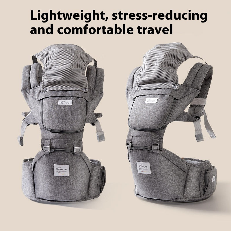 Baby Sling Carrier, Baby Carrier Newborn to Toddler, Toddler Carrier with Safety Buckle, One Size Fits All, Grey