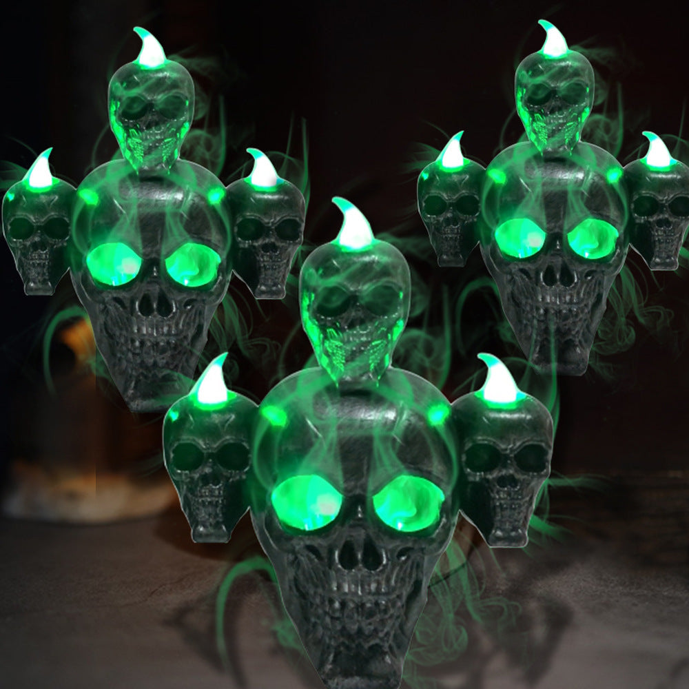 Halloween Decoration Skull Candle Light With Smoke Decoration Skull Candle Light