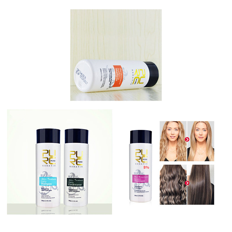 Keratin Hair Treatment & Purifying Shampoo – Straightens, Repairs & Smooths Damaged Hair