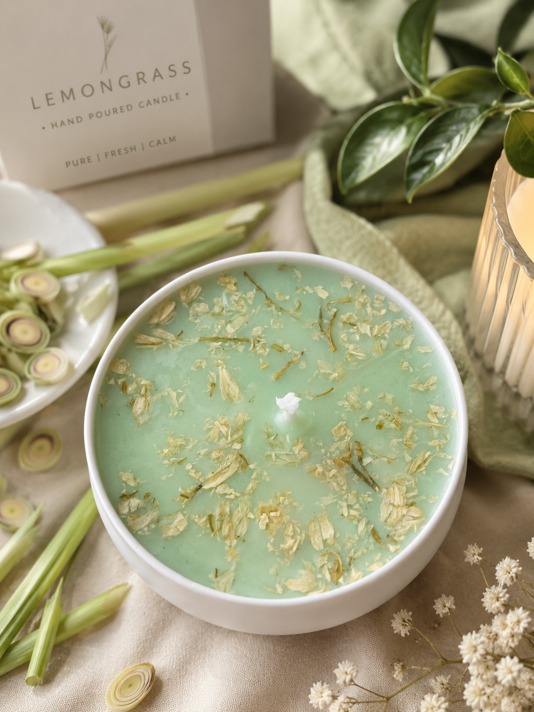 Small Lemongrass Candle – Spiritual Cleansing, Clarity & Self-Care